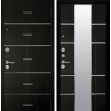 Дверь входная металлическая Аргус РИВЬЕРА, Муар черный - Венге с зеркалом